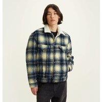 Vintage Trucker Checked Jacket with Sherpa Lining
