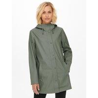 Hooded Mid-Length Raincoat