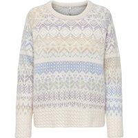 Printed Jacquard Knit Jumper with Crew Neck