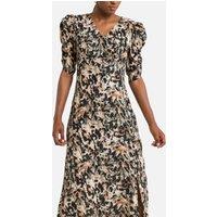 Printed Midaxi Dress with Balloon Sleeves