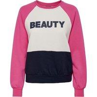 Slogan Print Sweatshirt in Cotton Mix with Crew Neck