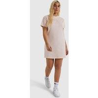 Vivere Mini T-Shirt Dress with Satin Logo Patch in Ribbed Cotton