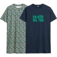 Pack of 2 Short Nightshirts in Cotton