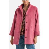 Nate Short Buttoned Coat in Wool Mix