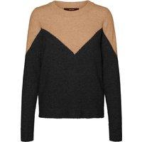Graphic Two-Tone Jumper in Brushed Knit