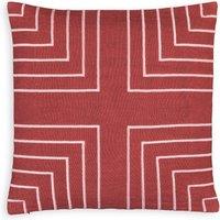 Aloni Embroidered Geometric 100 % Linen Cushion Cover