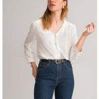 V-Neck Blouse with 3/4 Sleeves