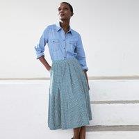 Graphic Print Full Skirt, Mid-Length