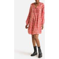 Printed Mini Dress with V-Neck