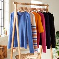 Striped Crew Neck Jumper in Fine Knit