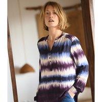 Tie Dye Print Blouse with Long Sleeves