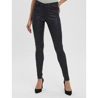 Coated Skinny Trousers in Faux Leather