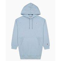 Cotton Mix Sweatshirt Dress with Central Pocket and Hood
