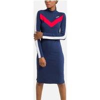 Biaca Knee-Length Dress in Printed Cotton with Long Sleeves