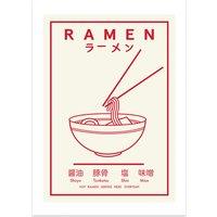 Ramen (Red and White) by Violet Studio Print