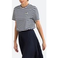 Striped Cotton T-Shirt with Crew Neck and Short Sleeves