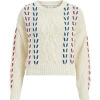 Cotton Short Jumper in Cable Knit