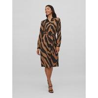 Knee-Length Shirt Dress in Zebra Print