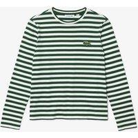 Striped Cotton T-Shirt with Crew Neck and Long Sleeves