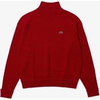 Embroidered Logo Jumper in Plain Wool with High Neck
