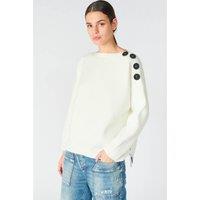 Fine Knit Jumper with Buttoned Shoulder