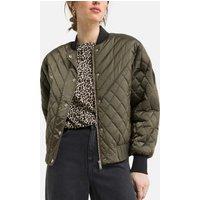 Short Padded Bomber Jacket with Zip Fastening