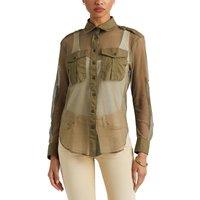 Sheer Cotton Mix Shirt with Long Sleeves