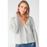 Cropped Cardigan with Button Fastening