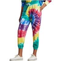 Cotton Cropped Joggers in Tie Dye Print