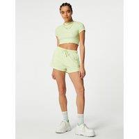 Cotton Mix Fleece Shorts with High Waist