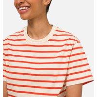 Striped Cotton T-Shirt with Crew Neck and Short Sleeves