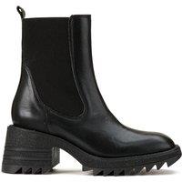 Leather Ankle Boots with Notched Sole