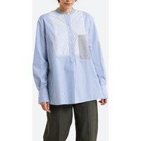 Seville Cotton Relaxed Shirt with Mandarin Collar and Long Sleeves