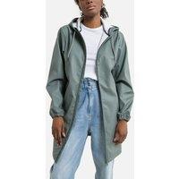 Long Lightweight Waxed Jacket with Hood