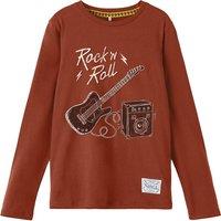 Printed Cotton T-Shirt with Long Sleeves