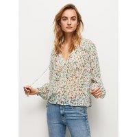 Floral High Neck Blouse with Long Sleeves
