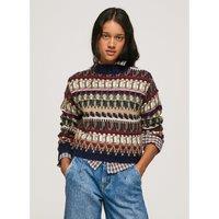 Printed Oversized Jumper with Crew Neck