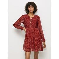 Printed Mini Dress with Balloon Sleeves