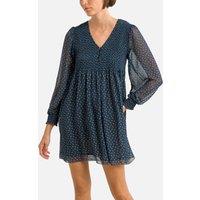 Printed V-Neck Mini Dress