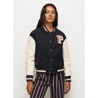 Cotton Mix Bomber Jacket with Buttons