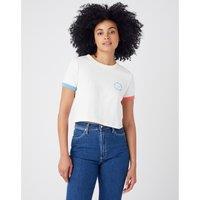 Slogan Print Cropped T-Shirt in Cotton with Short Sleeves