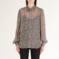 Floral Print Voile Shirt with Long Sleeves