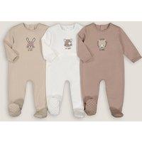 Pack of 3 Sleepsuits in Cotton