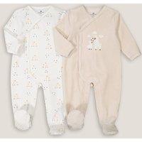 Pack of 2 Sleepsuits in Llama Print Velour