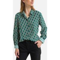 Graphic Print Blouse with V-Neck