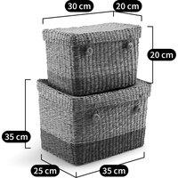 Set of 2 Fanero Woven Straw Trunks