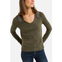 V-Neck Jumper with Shoulder Detail