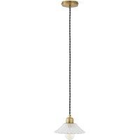 Iloa 19.3cm Diameter Brass and Striated Glass Ceiling Light