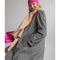 Recycled Wool Mix Coat in Houndstooth Check, Made in France