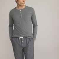 Cotton Mix Pyjamas with Buttoned Grandad Top